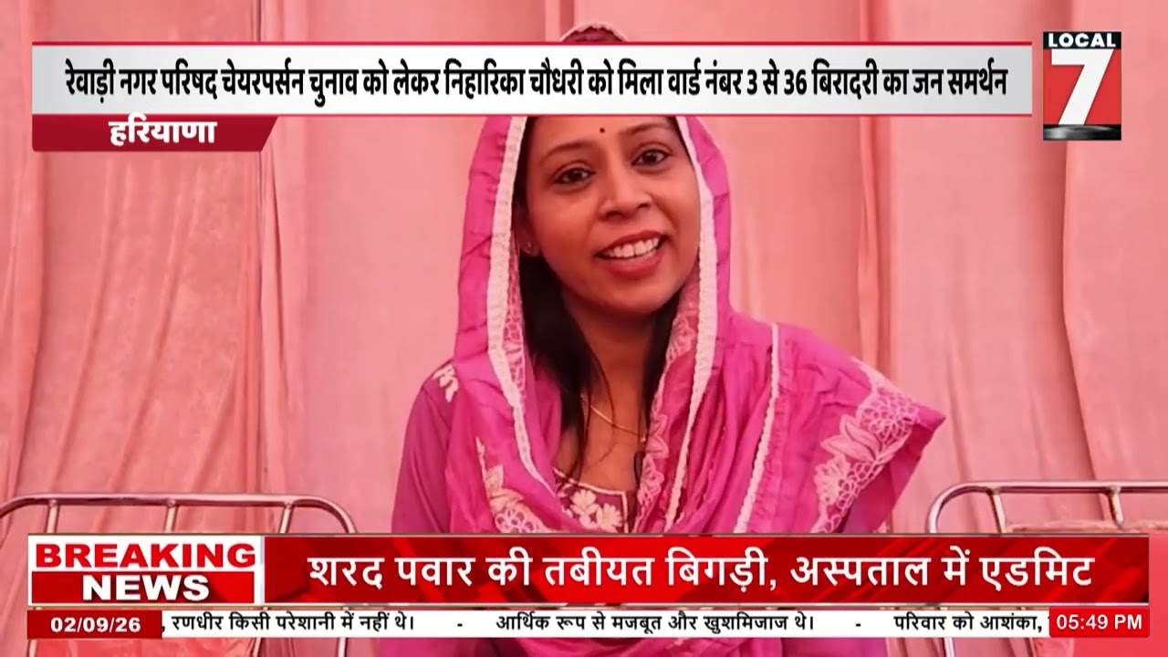 रेवाड़ी चेयरपर्सन चुनाव में निहारिका चौधरी को जन समर्थन, प्रवीण चौधरी सक्रिय नजर
