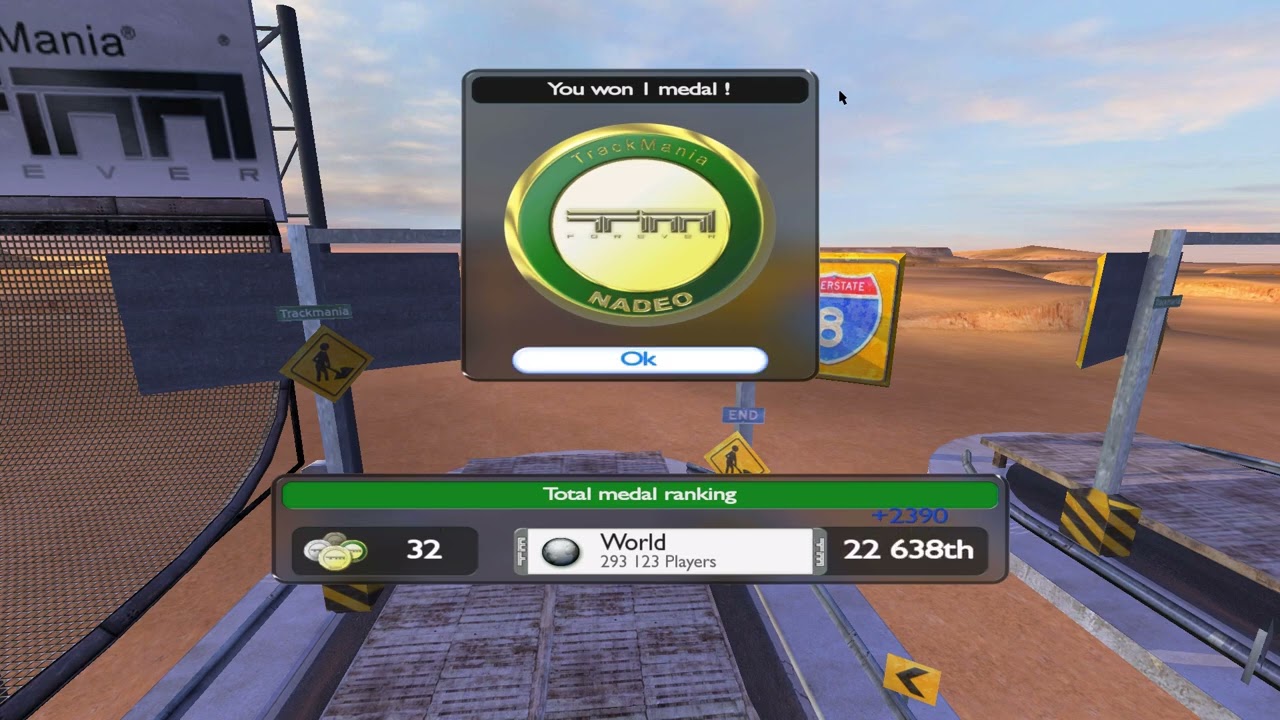 Trackmania United Forever - All Nadeo Medals on Green Stunt Tracks