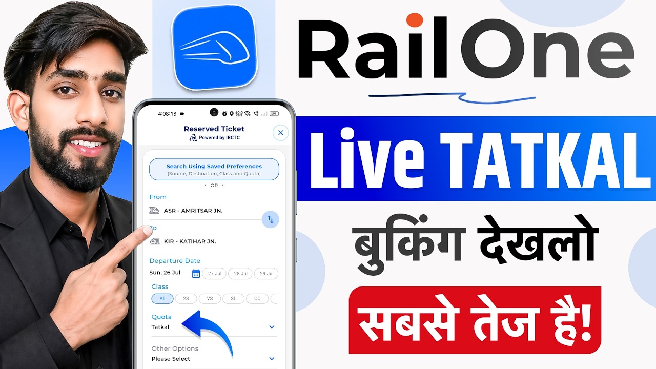 RailOne App LIVE Tatkal Booking Experience | RailOne Tatkal Ticket Booking | Railone ✅