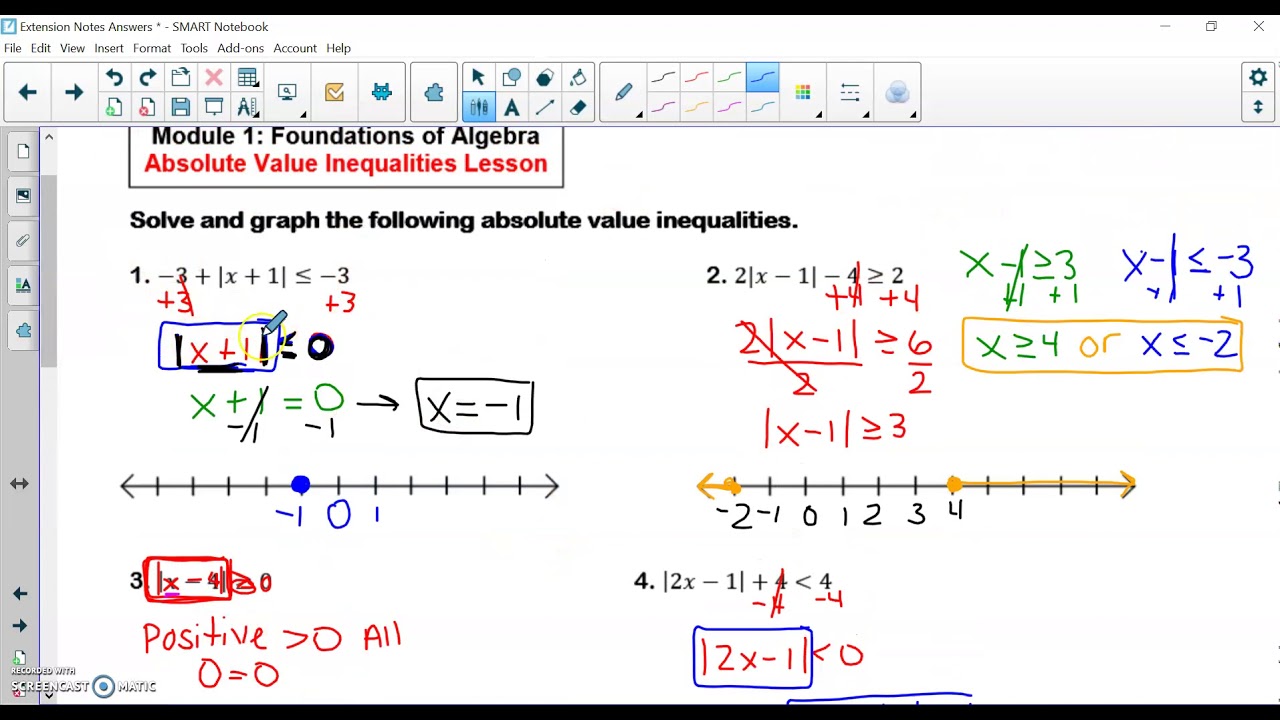 EXTENSION Absolute Value Inequalities