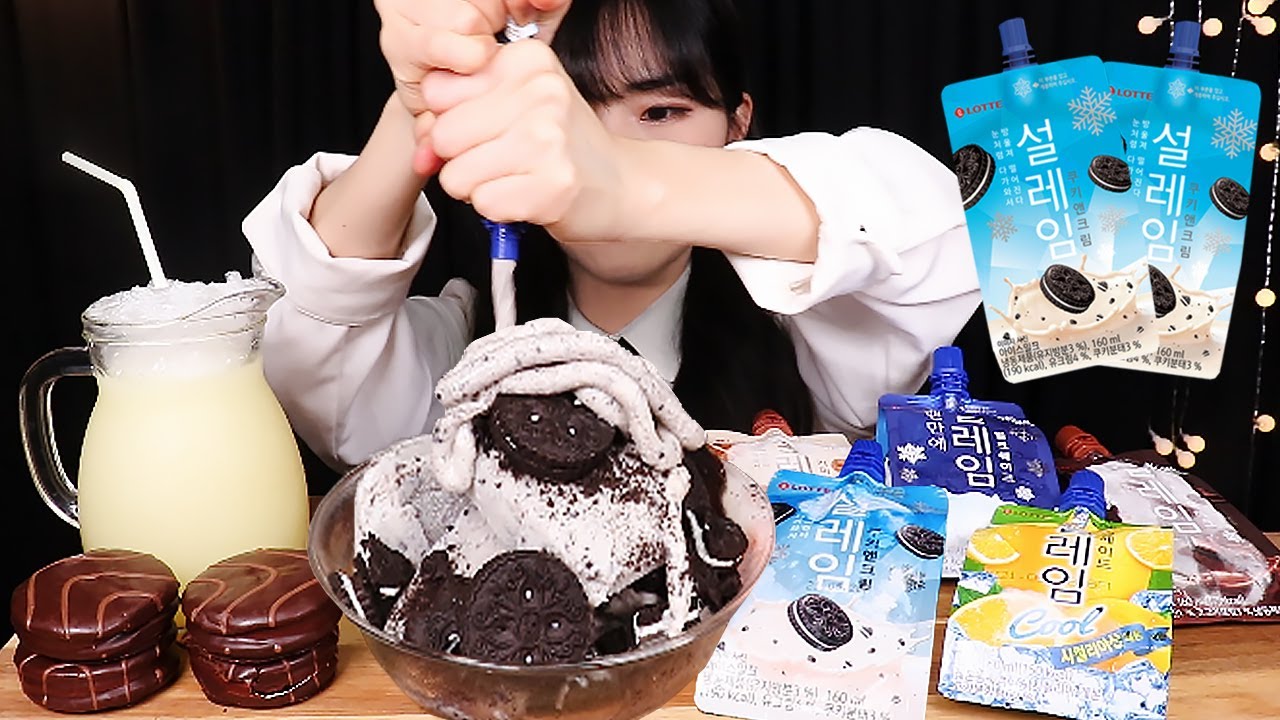 ICE COOKIE&CREAM PARTY! 설레임 쿠키앤크림 아이스크림 빙수 홈디저트 리얼사운드 먹방 MUKBANG ASMR