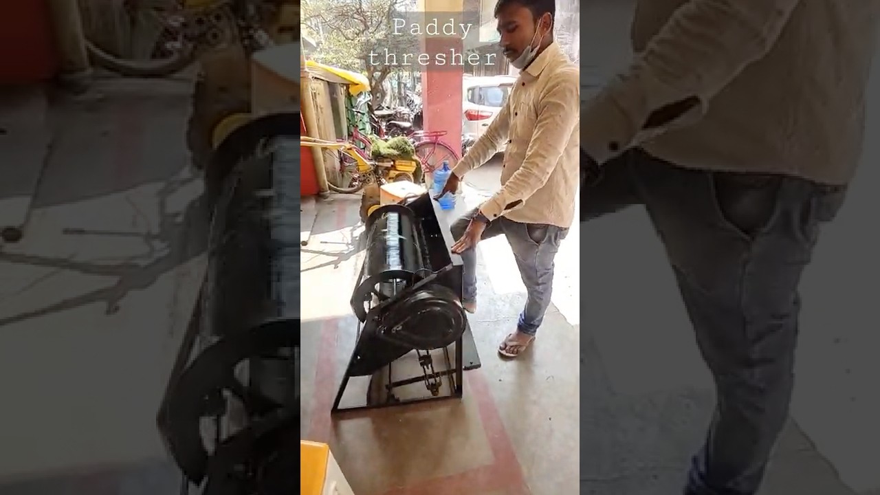 Paddle Operated Paddy Thresher Machine #Shorts