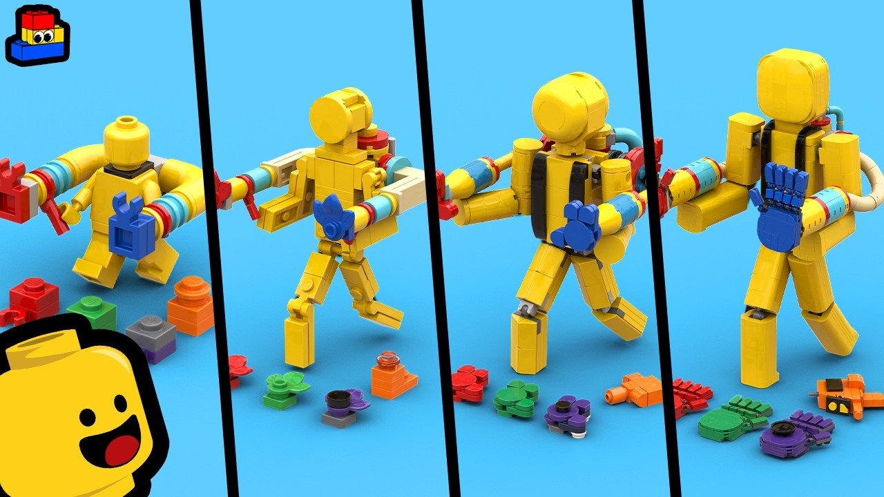 LEGO Poppy Playtime: Player with GrabPack and EVERY Hand (Noob, Pro, Hacker, and GOD)