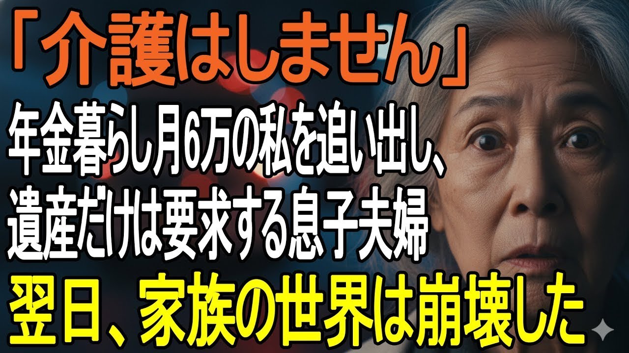 「介護はしません」年金6万の私を追い出した息子夫婦──私が全財産ごと消えた翌日、“遺産だけ欲しい”2人の末路が悲惨