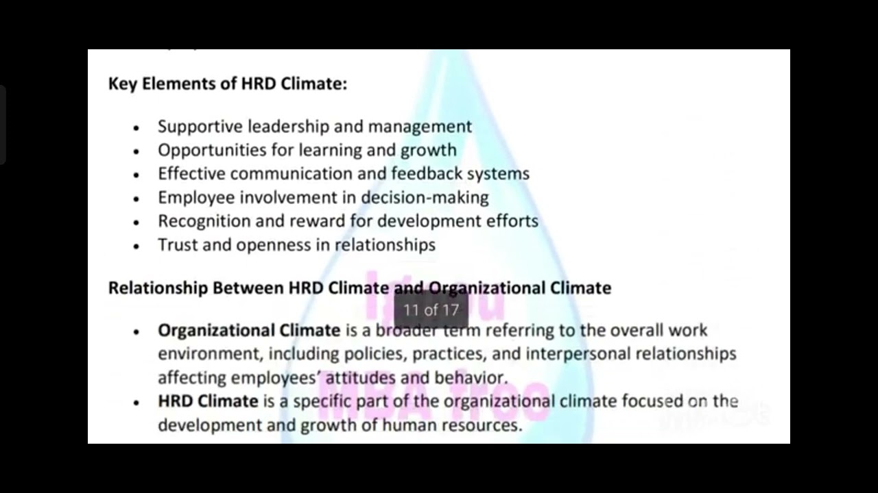 Concept of HRD Climate ( ignu mba )
