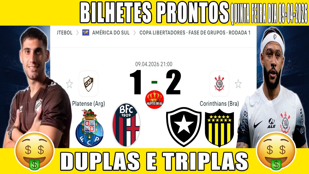 PALPITES DE FUTEBOL PRA HOJE DIA 09 04 2026   QUINTA FEIRA