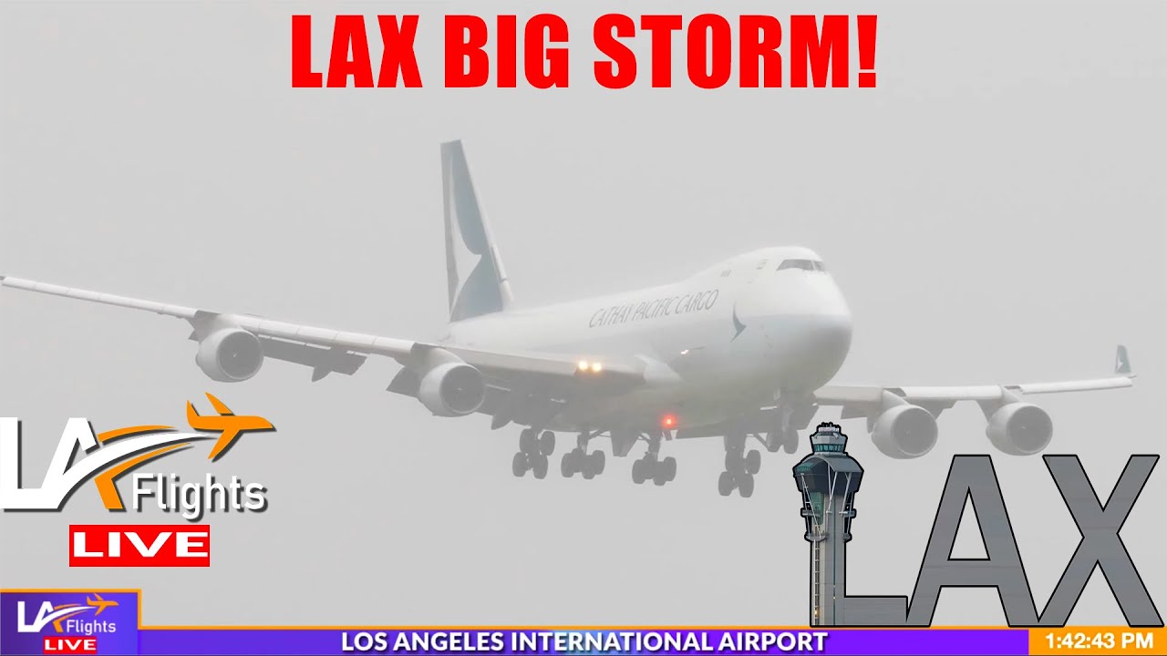 🔴LIVE BIG LAX STORM! | LAX LIVE | LAX Plane Spotting