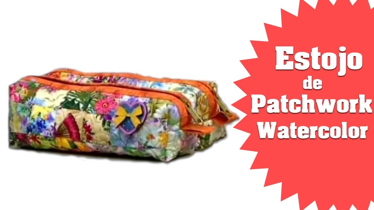 Como fazer um Estojo de Patchwork com a técnica Watercolor | Ana Cosentino