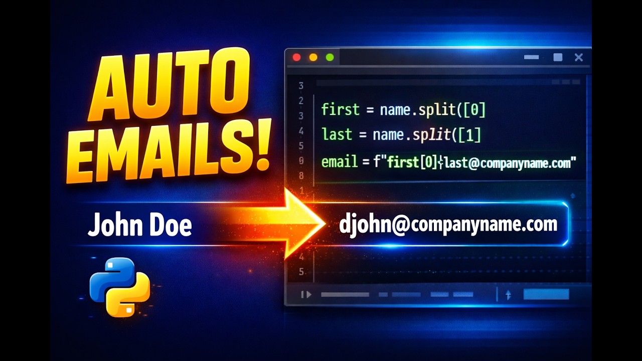Build Smart EMAIL Addresses from NAMES using Python