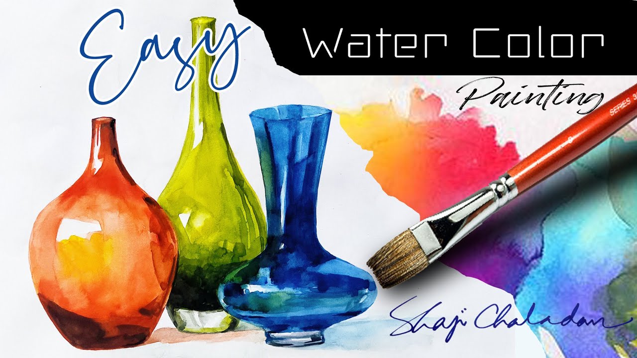 HOW TO DRAW GLASS BOTTLE | GLASS PAINTING | GLASS BOTTLE WATERCOLOR | WATERCOLOR IN 5 MINUTES |