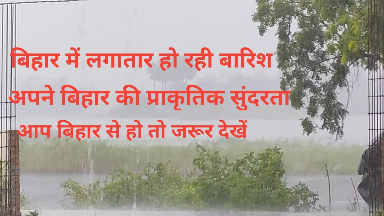 Rainy Day in a Countryside Bihar||heavy rainfall in village|| nature raining  बिहार में भारी बारिश🌧