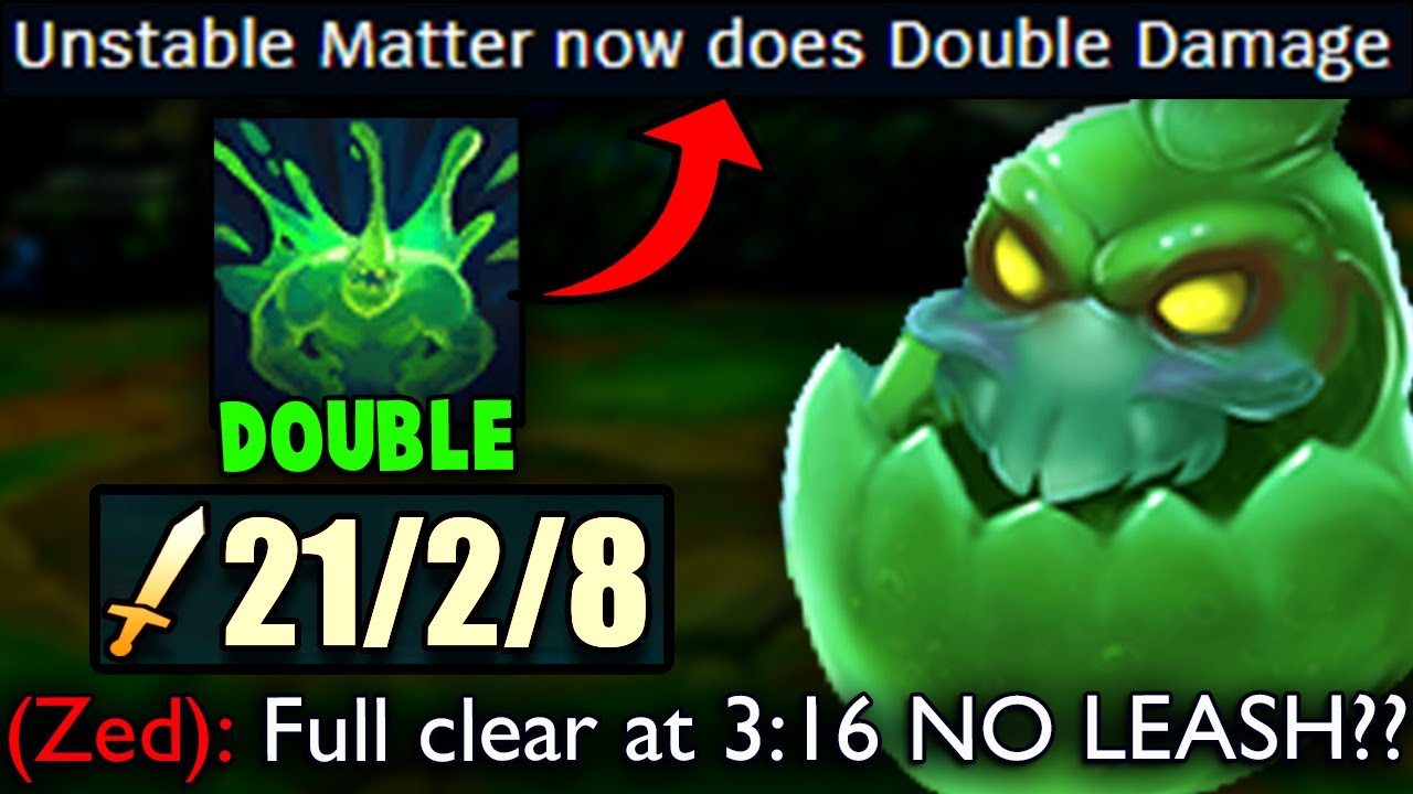 New Zac Buffs make him FULL CLEAR in 3:16 (NO LEASH) - Zac's W deals DOUBLE DAMAGE to EVERYTHING!