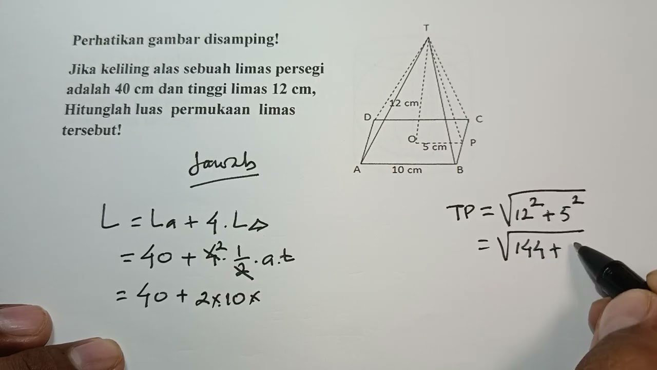 Trik mudah menentukan luas limas alas segi empat