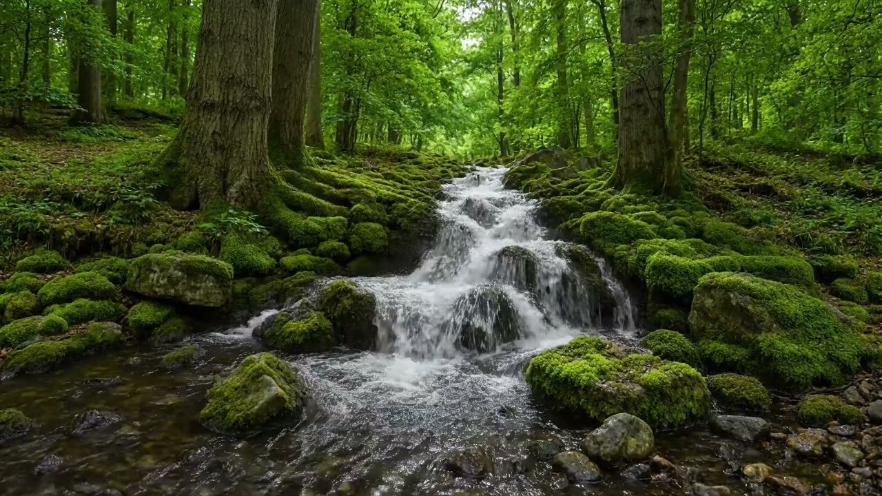 Flowing River Sounds Under the Stars | Deep Sleep and Meditation ASMR