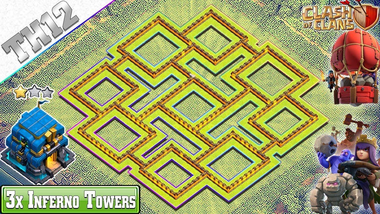 UPDATED BEST Town Hall 12 (TH12) Base 2019 with 3x Inferno | TH12 Trophy/Farming base