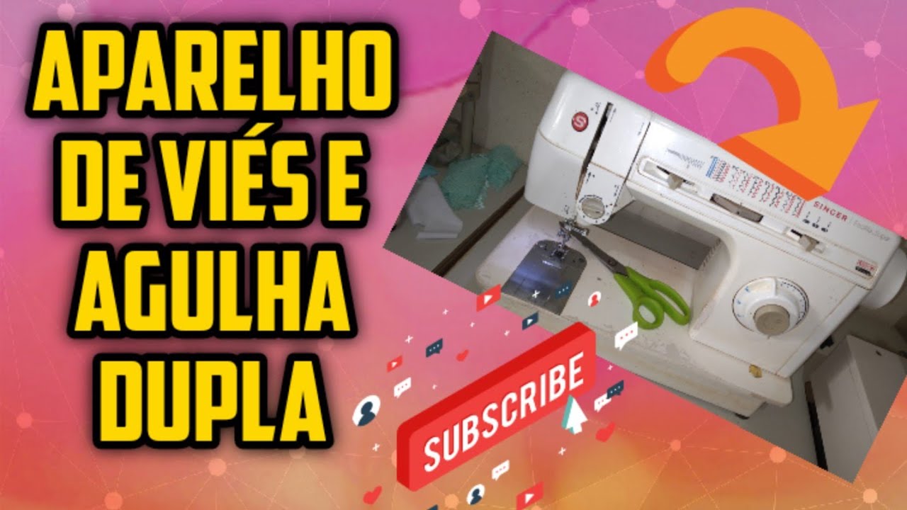 AULA INICIALABERTA,COMO USAR AGULHA DUPLA E APARELHO DE VIÉS NA MAQUINA DOMÉSTICA #passoapasso