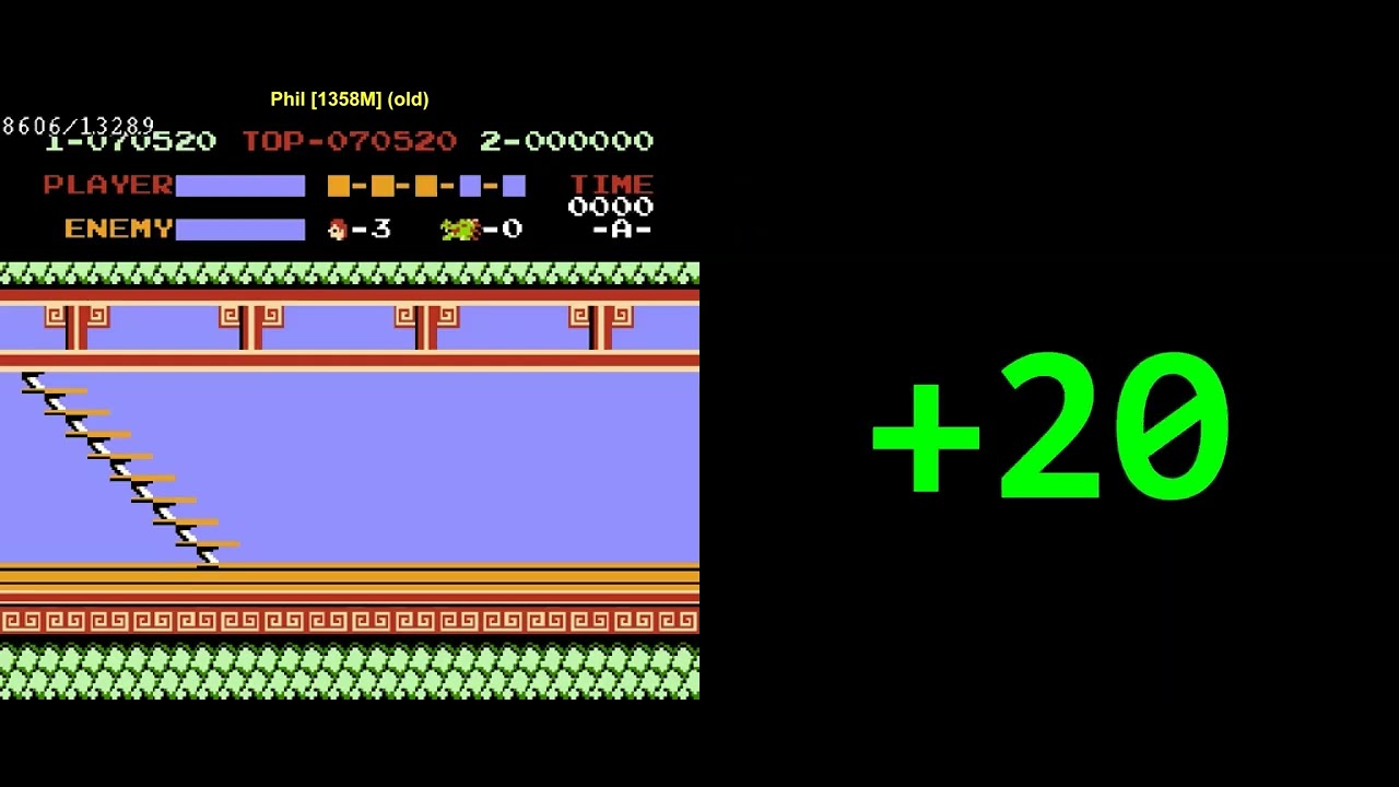 [TAS] Kung Fu (NES) Comparison Movie