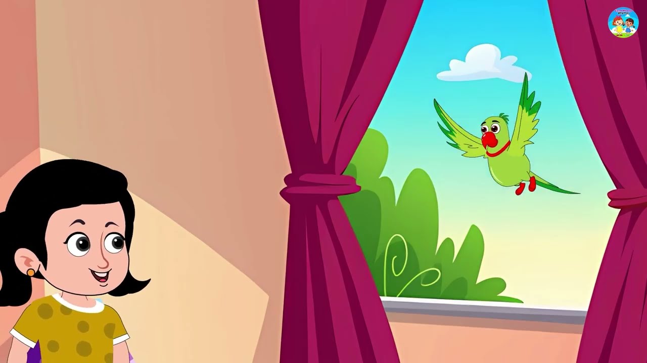 Main Tota Hare Rang Ka | मैं तोता मैं तोता | Mitthu Mitthu | Hindi Rhymes For Kids Poem #kidssongs