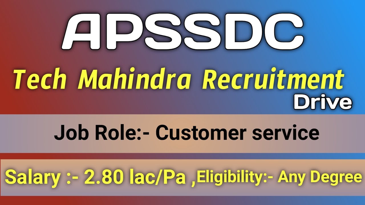 APSSDC Tech Mahindra Recruitment 2022|Apjobs| TechZao
