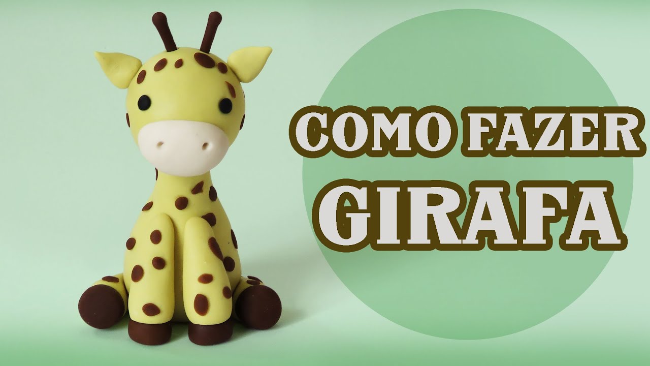 🔴FAÇA GIRAFA MINIATURA - SAFARI - Tutorial Fácil Biscuit, clay, plastilina , Pasta Americana DIY