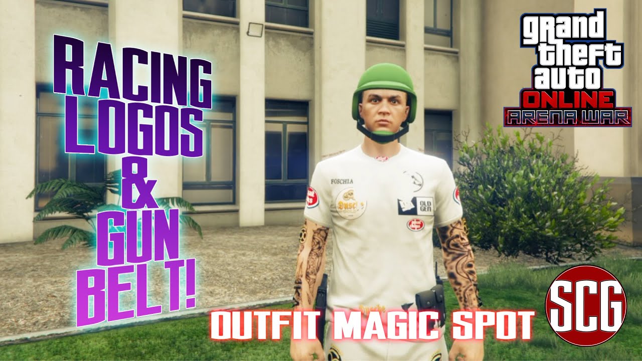 GTA 5 Online - **PATCHED** PUT RACING LOGOS AND GUN BELT ON ANY OUTFIT!!..By SCG!