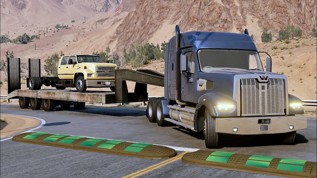 Trucks and Cars vs Speed Bumps #90 | BeamNG Drive |🤜 Truck &Too