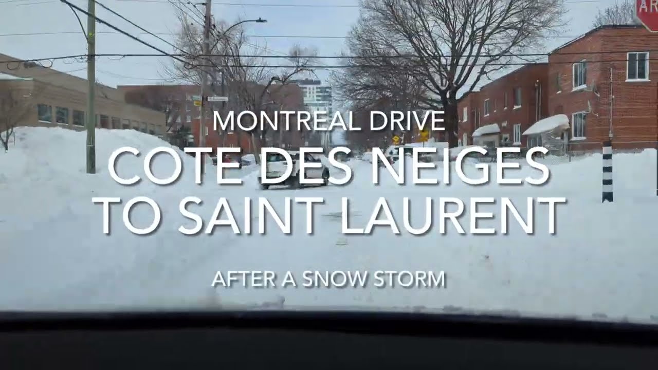 Montreal Extreme Snow Storm: Driving from Côte-des-Neiges to Côte-Vertu