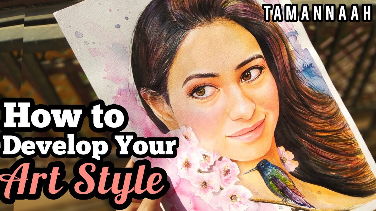 Watercolor Tutorial Painting - Tamannaah ❤ | How to Develop Your Art Style | Beginner Art Tips