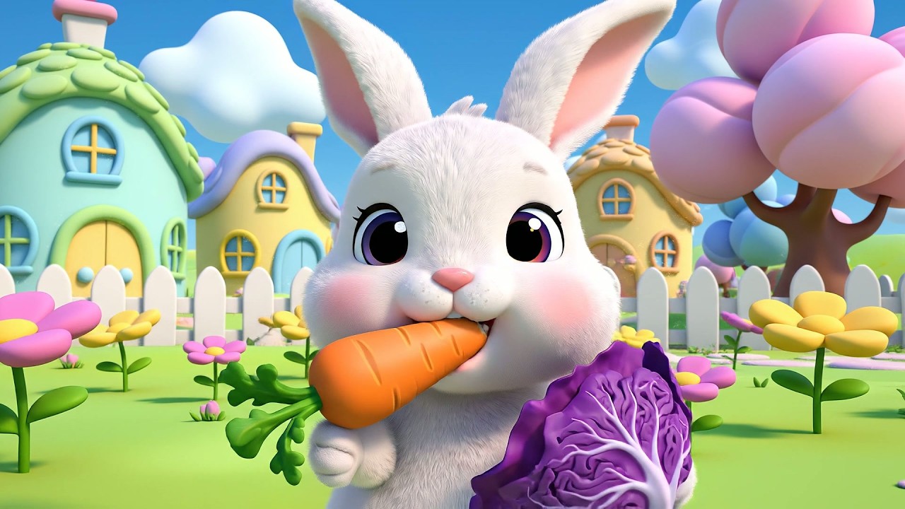 Baby Bunny Nibbles Crunch Crunch Crunch | Healthy Eating Song for Kids
