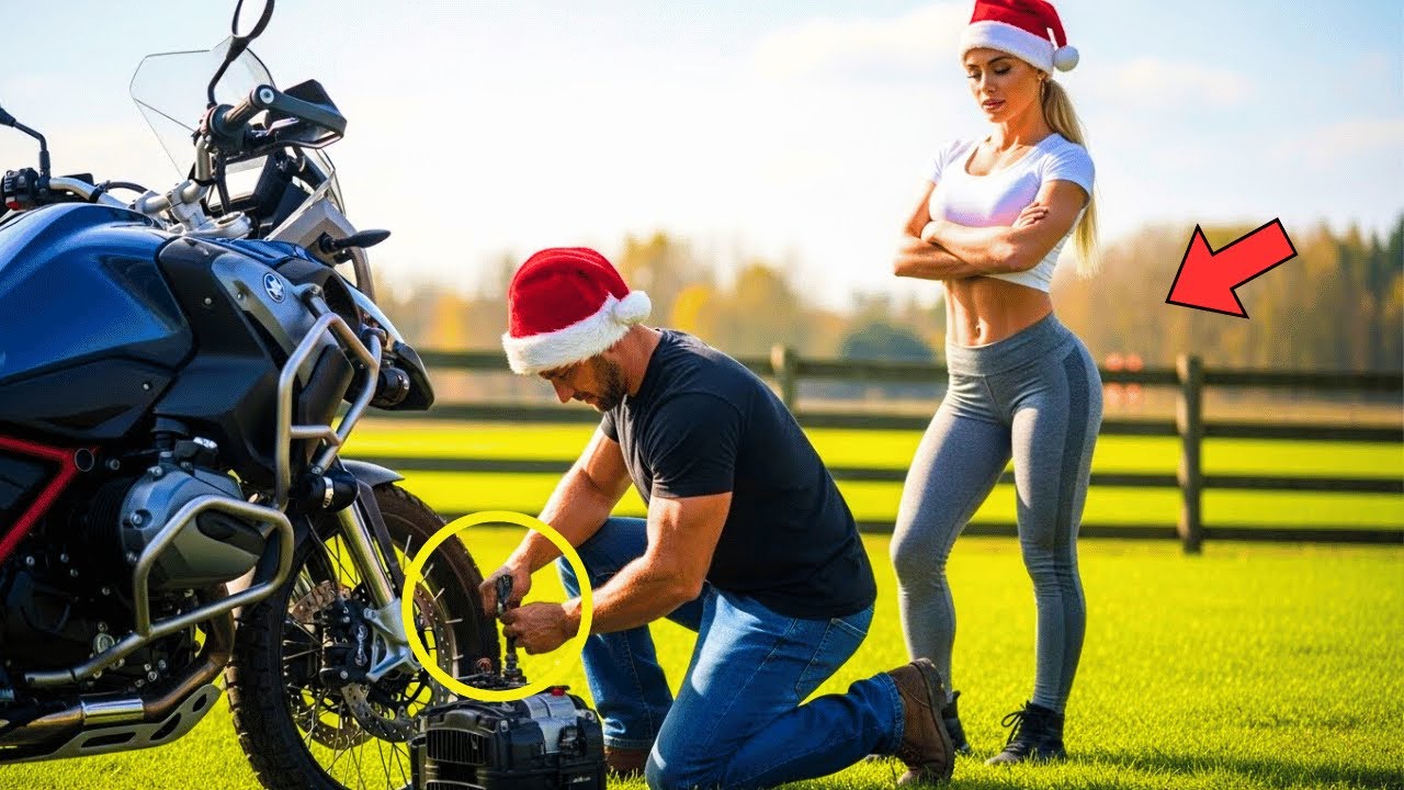 SVOBODNÝ OTEC OPRAVÍ MOTORKU NOVÉ SOUSEDCE NA VÁNOCE, NETUŠÍ ŽE JE MILIONÁŘSKÁ DĚDIČKA