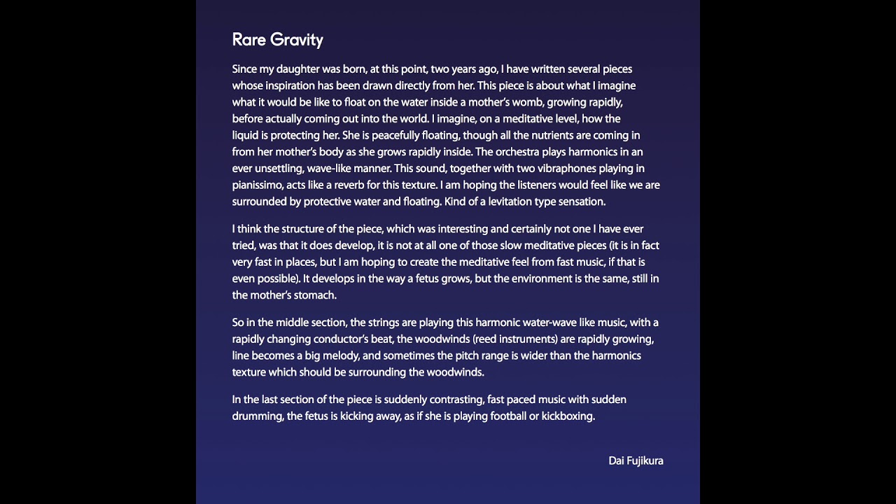 Rare Gravity for orchestra - Dai FUJIKURA