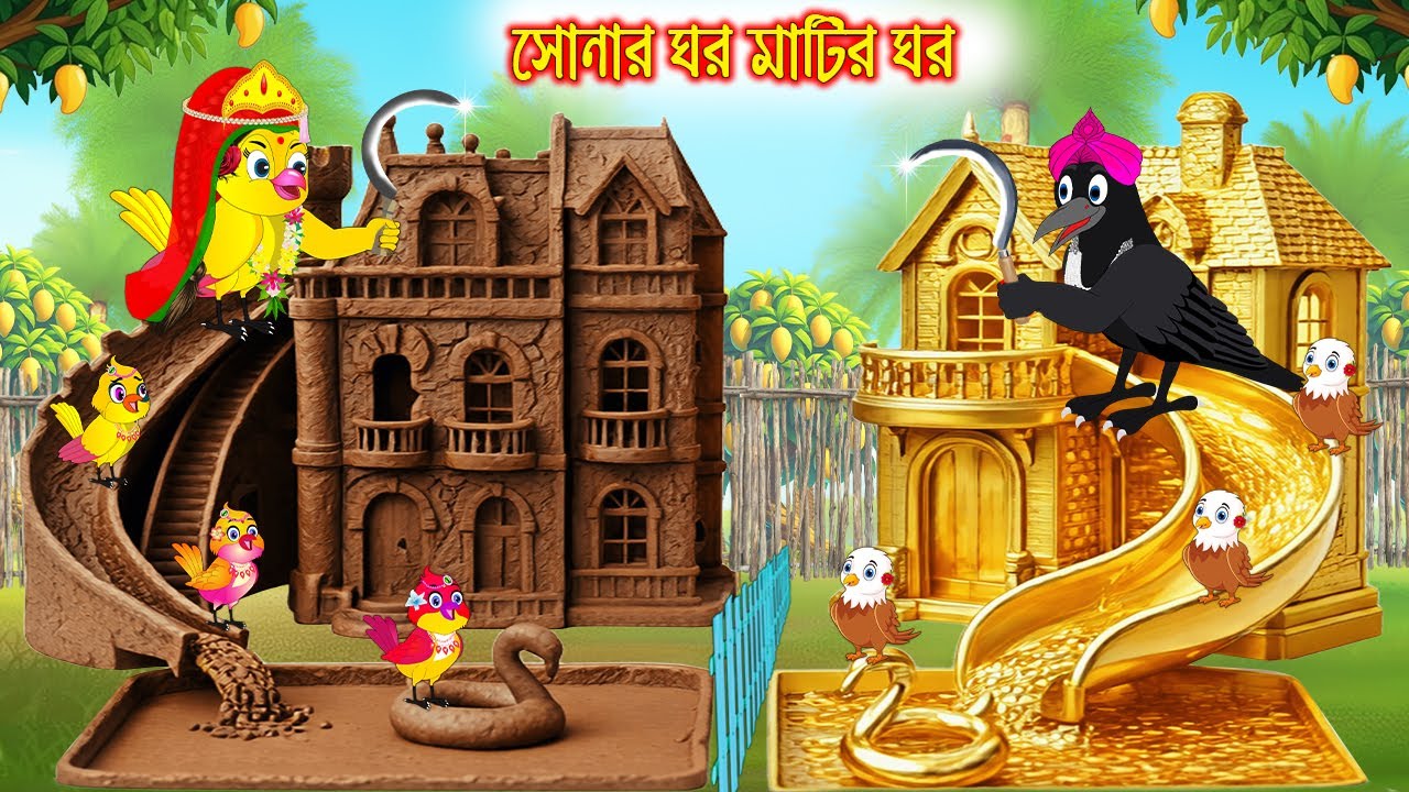 সোনার ঘর মাটির ঘর | Sonar Ghor Matir Ghor | Bangla Cartoon | Rupkothar golpo | Tuni Pakhir Golpo