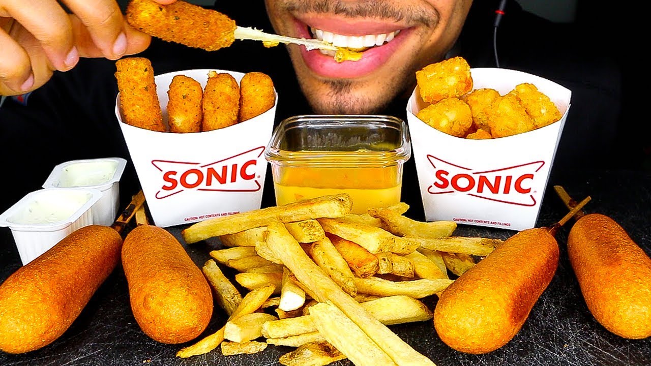 ASMR CRISPY CORN DOGS & FRIES MUKBANG | EATING MOZZARELLA STICKS CHEESY TOTS *BIG BITES* NO TALKING