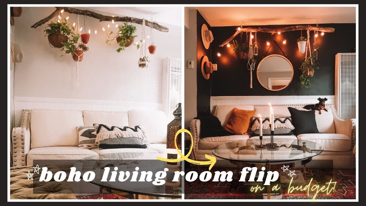 DIY boho driftwood plant hanger PART 2 || my small boho living room makeover