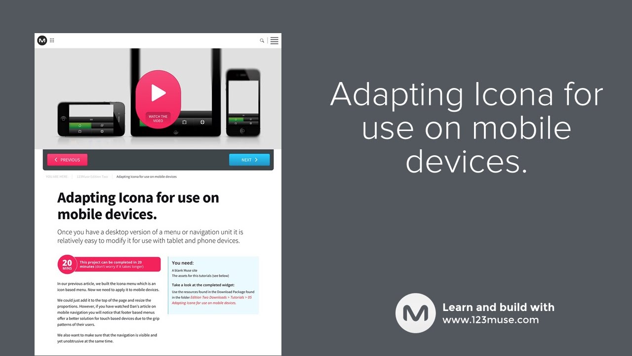 Icona Menu - Dark. For Adobe Muse, from 
