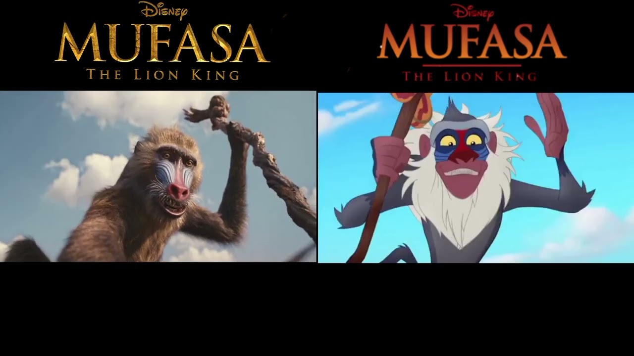 Mufasa The Lion King Teaser Style 2D Animated Comparison 