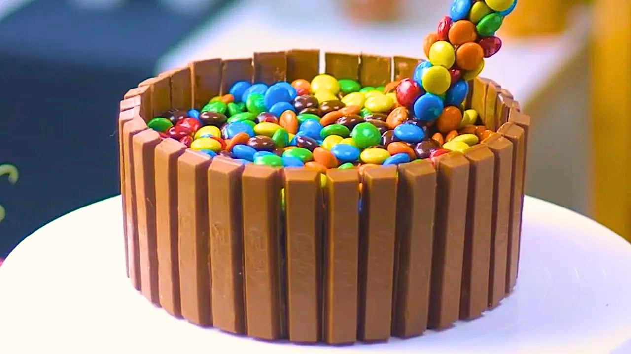 Gravity defying Cake Recipe with TOO MANY M&Ms ! 🌈