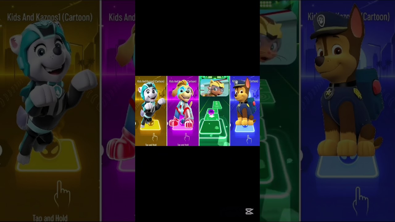 ℹ️ Marshall VS Ryder VS Rubble VS Paw Patrol - Tiles Hop EDM Rush