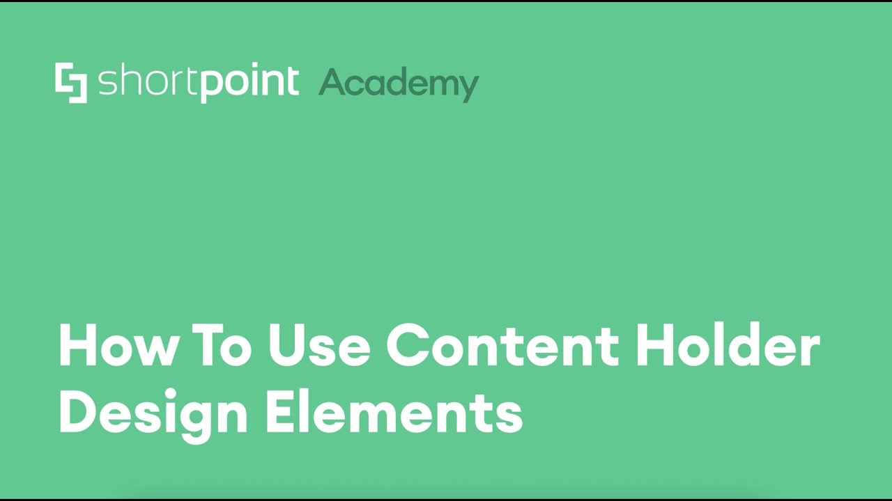 Structure and Organize SharePoint Pages With Content Holders | ShortPoint Design Elements