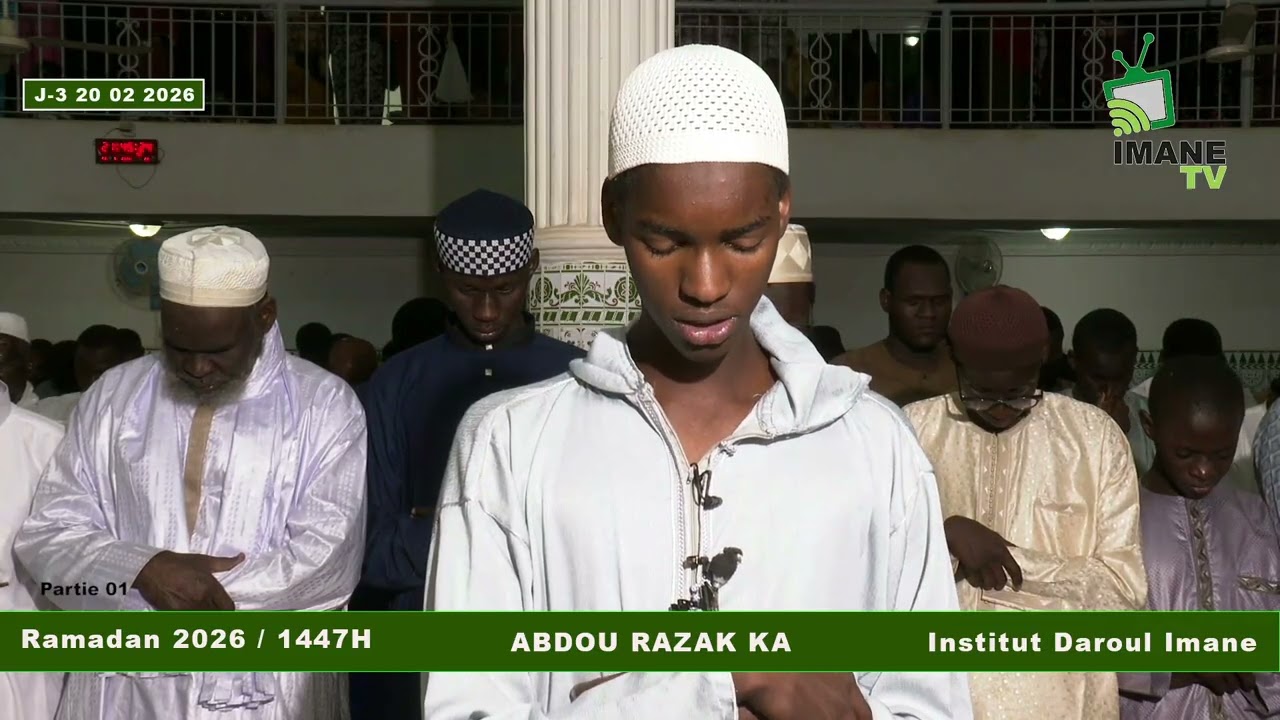 Tarawih Ramadan 2026/1447H - J-3 - 20 02 2026 Institut Daroul Imane | Abdou Razak KA (Partie 01)