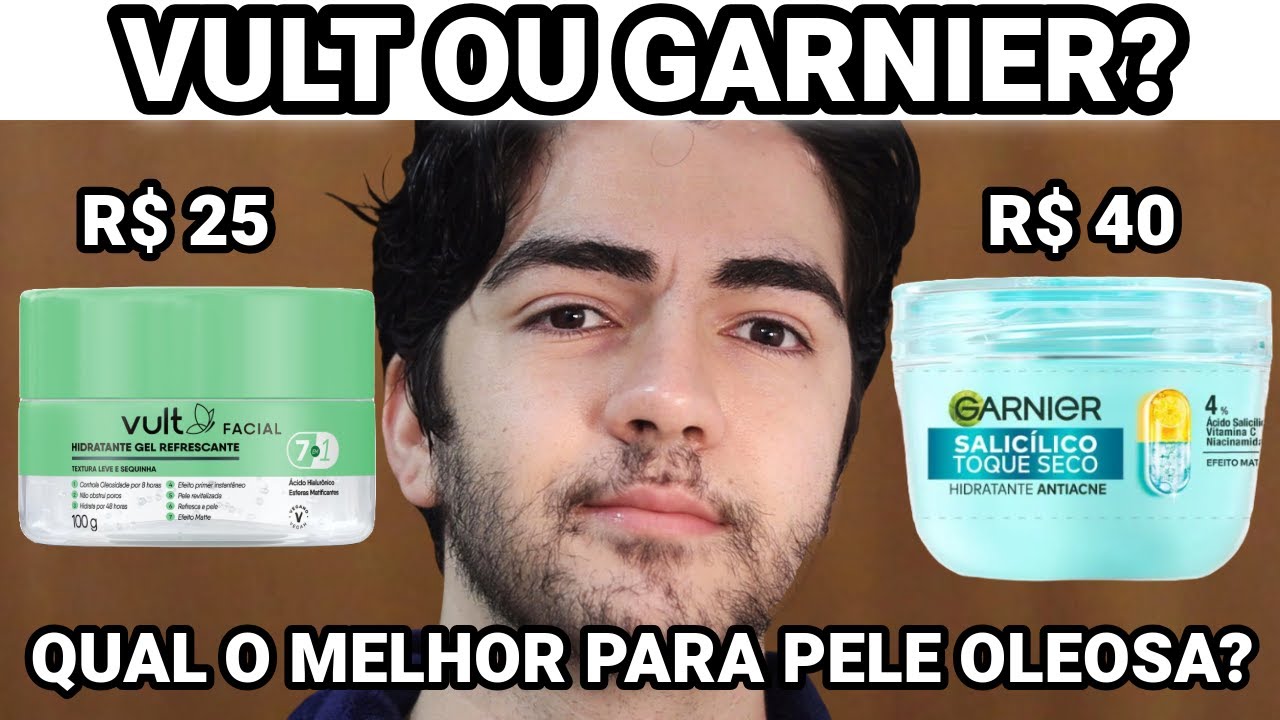 VULT OU GARNIER? QUAL MELHOR HIDRATANTE PARA PELE OLEOSA! Garnier Salicílico e Vult Gel Refrescante!