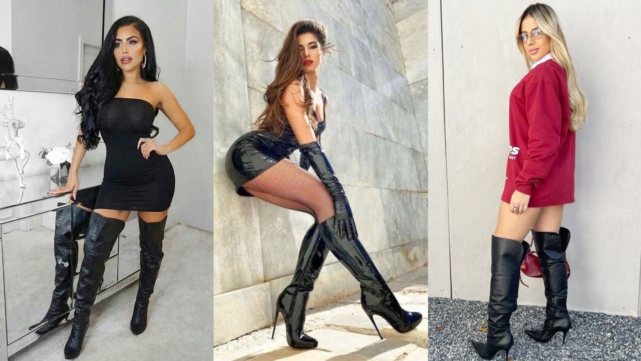 Classy & Trending Leather Long High Heel Boots 