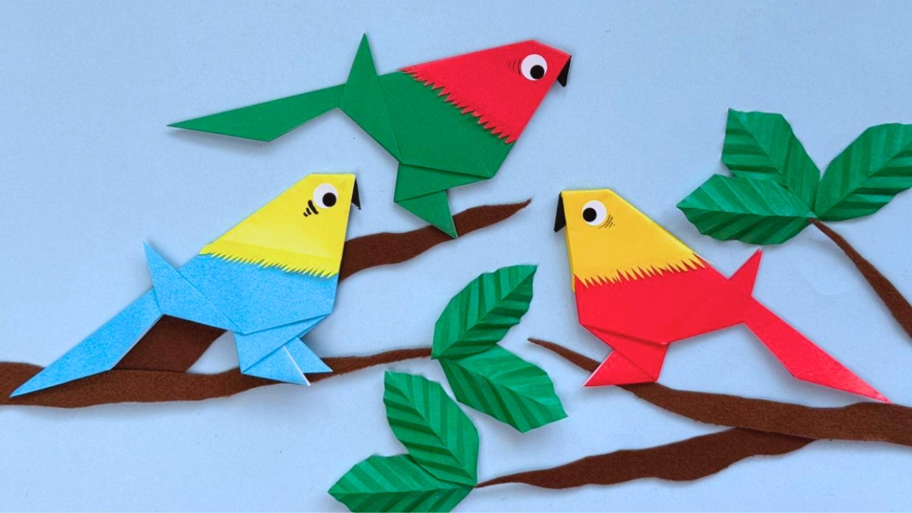 ARARA DE ORIGAMI - MACAW ORIGAMI - PASSO A PASSO DA DOBRADURA DE PAPEL