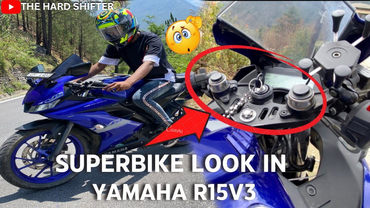 Yamaha R15 V3 Lowering the front forks | R15v3 Modified |😍Superbike Look in R15v3 | only one bike |