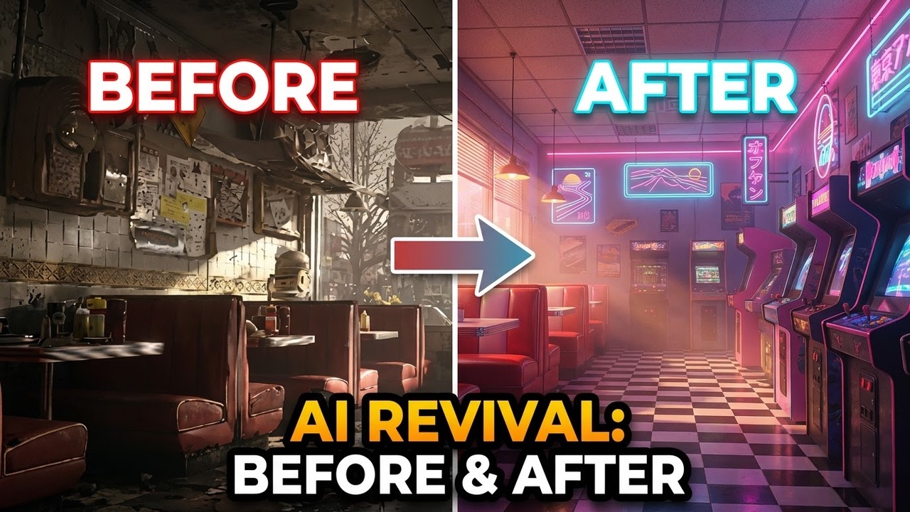 Restoring Abandoned Places with AI (Satisfying Before & After) | Midjourney V7 | SunoAi