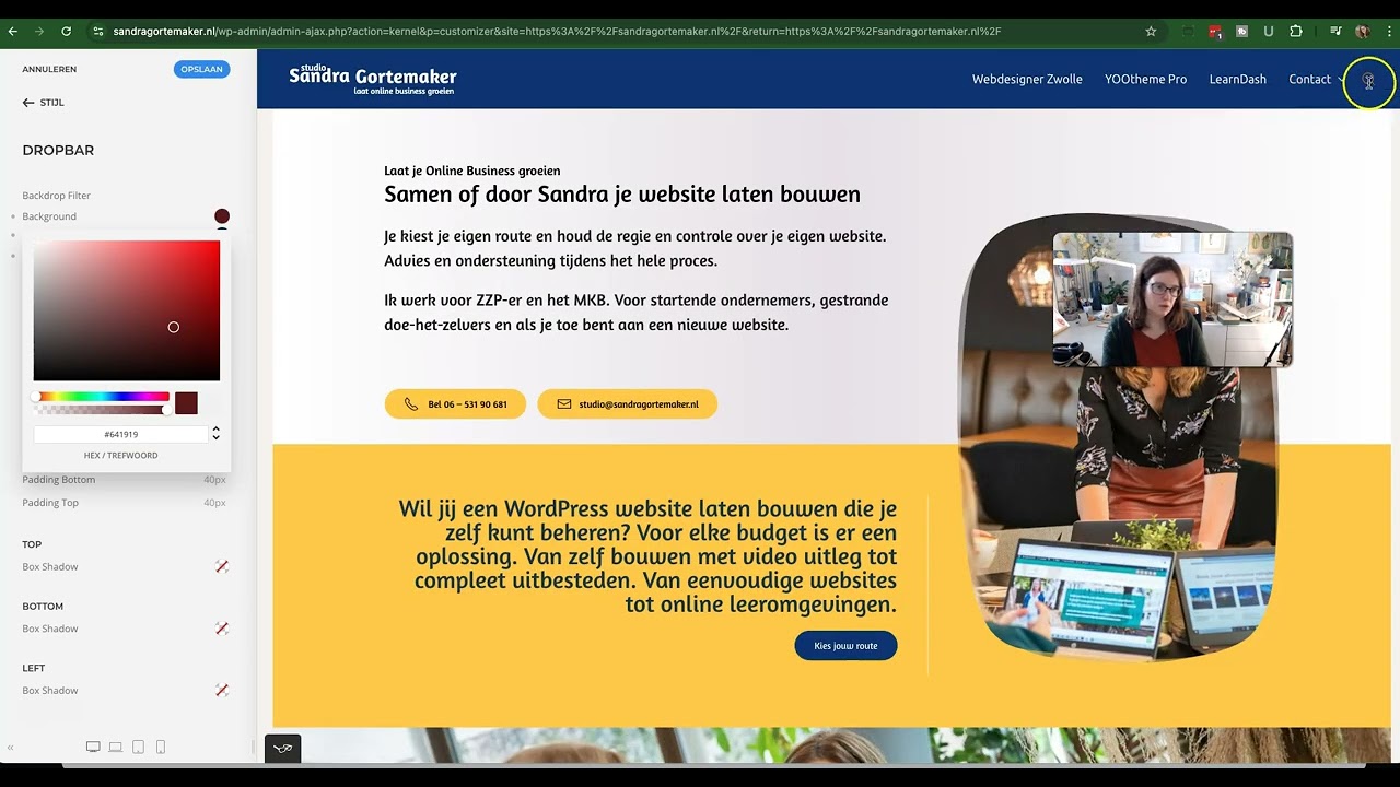 YOOtheme live search instellen en vormgeven