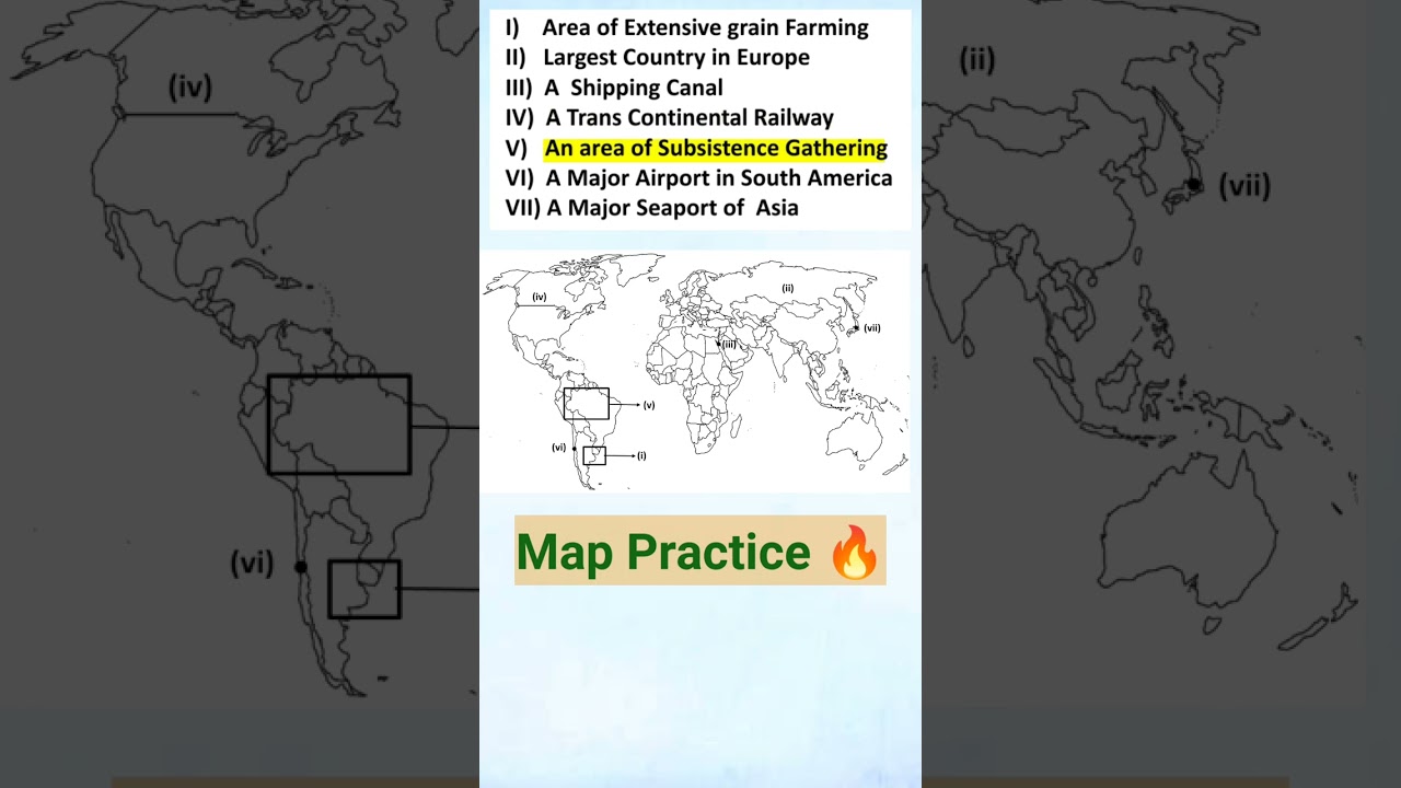 💯Map Practice Ques (4) | Geography  Class 12 | CBSE 2023 | 