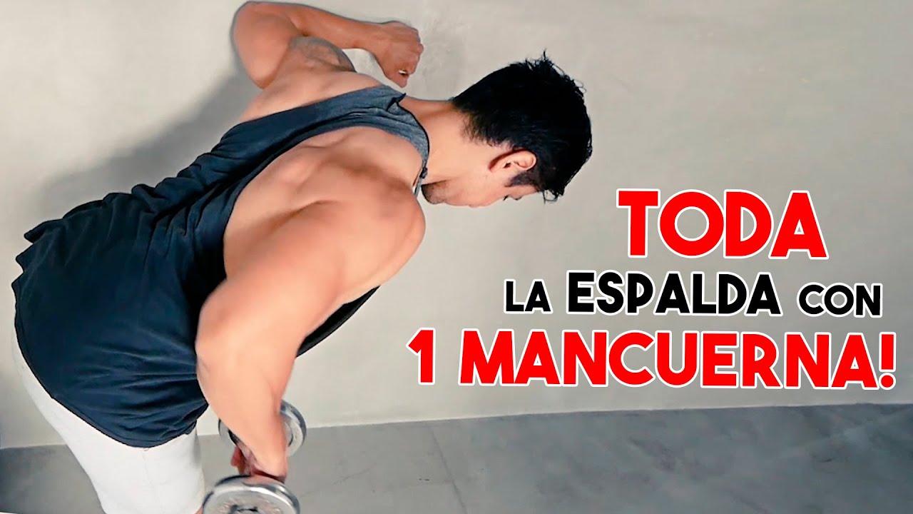 Como hacer espalda en casa con UNA mancuerna (TODA LA ESPALDA)