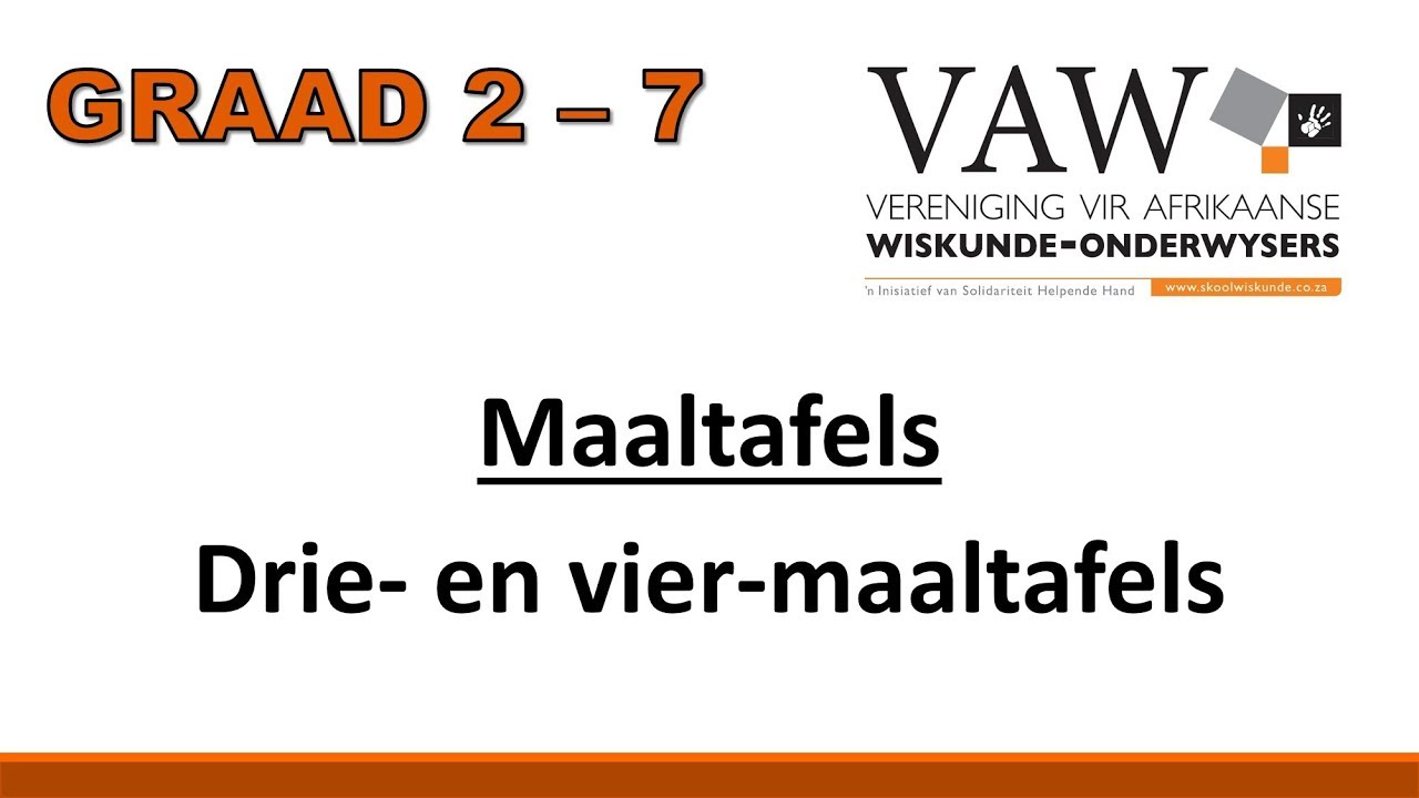 Graad 2 - 7 Drie- en vier-maaltafels (wiskvaw) (wiskdo)