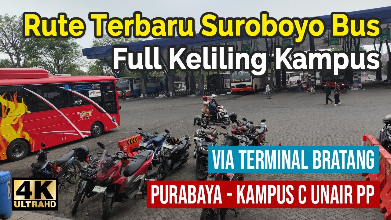 Ngampus Jadi Gampang 🔥 Naik Suroboyo Bus R4 Jurusan Purabaya - Kampus C Unair Surabaya 【4K】